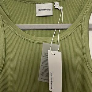 Never worn RicherPoorer Lt. green rib midi dress. Size “S” 94% Lovell 6% spandex